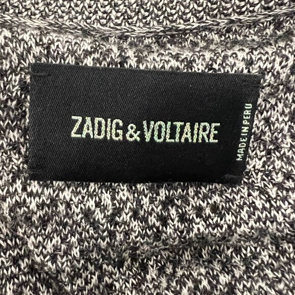 Zadig & Voltaire Apple Alpaca Blend Knit Sweater Gray Long Sleeve V-Neck No Size - Picture 6 of 8